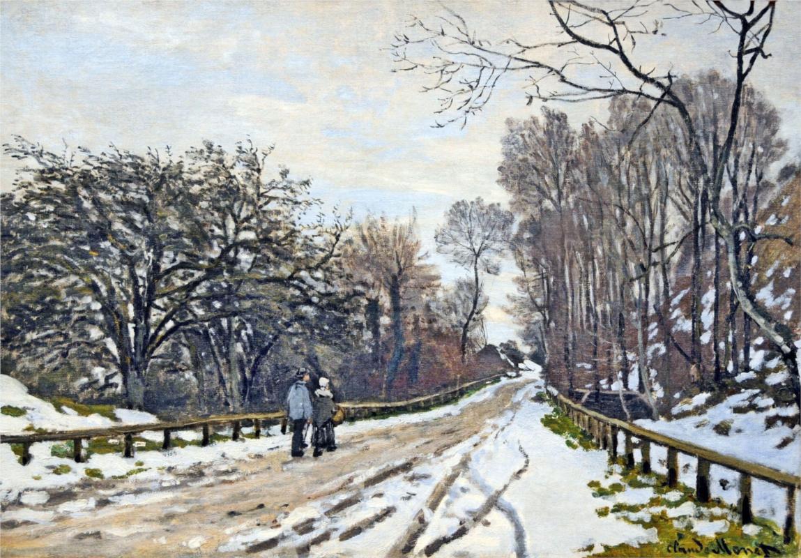 he Road to the Farm of Saint-Simeon, 1867 - Claude Monet Paintings